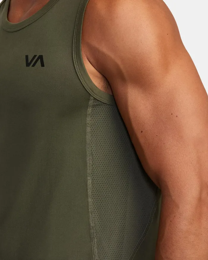 RVCA Tank Tops Sport Vent Tank Top Olive 8211 Men