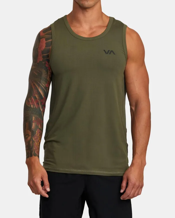 RVCA Tank Tops Sport Vent Tank Top Olive 8211 Men