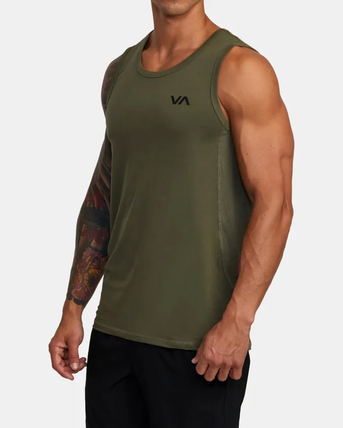 RVCA Tank Tops Sport Vent Tank Top Olive 8211 Men