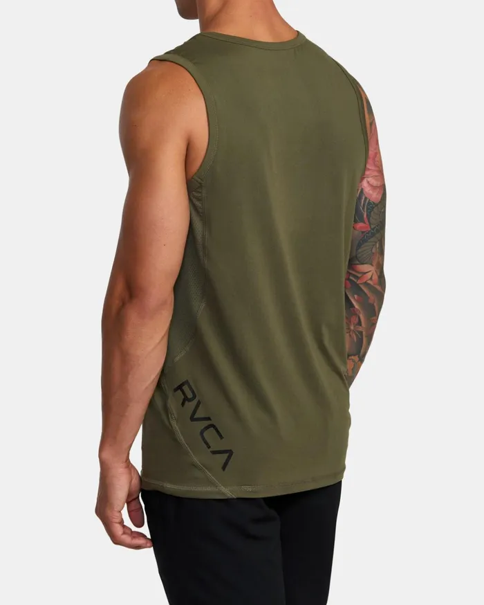 RVCA Tank Tops Sport Vent Tank Top Olive 8211 Men