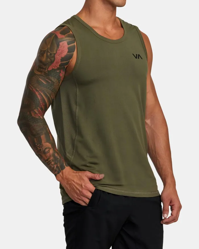 RVCA Tank Tops Sport Vent Tank Top Olive 8211 Men
