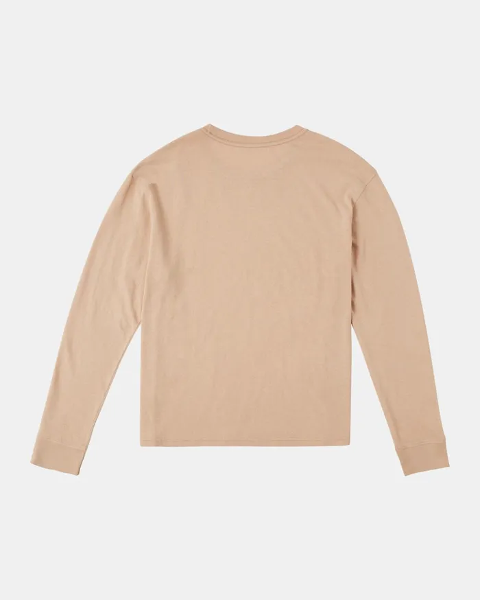 RVCA Tees Tanks Big RVCA Daisy Long Sleeve TShirt Nude 8211 Women
