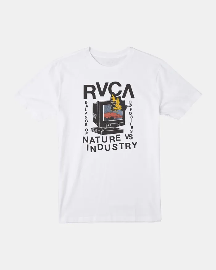 RVCA Tees Tanks Boy039s Dial Up TShirt White 8211 Boys
