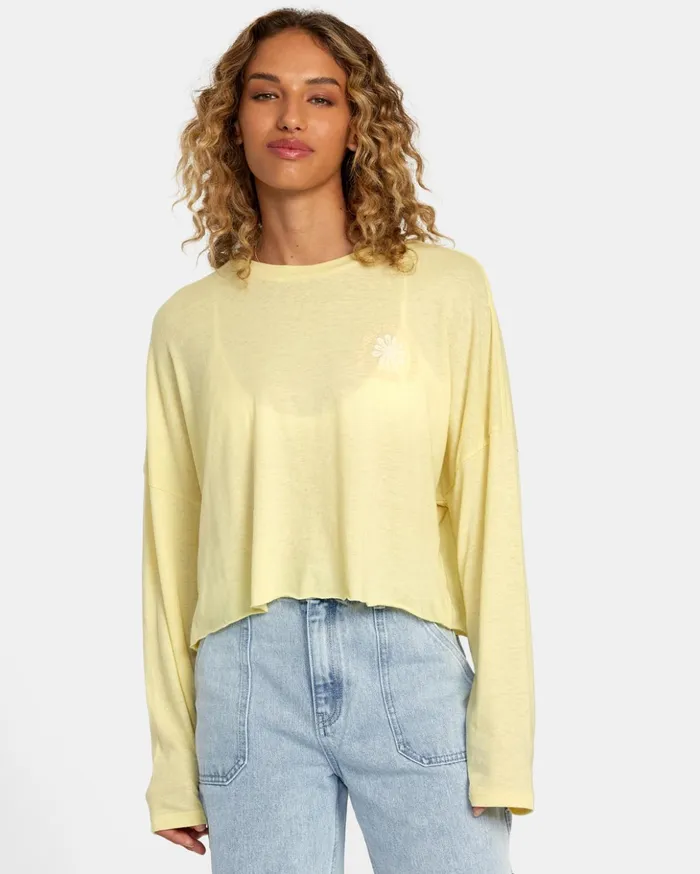 RVCA Tees Tanks Sol Long Sleeve Tee Golden 8211 Women