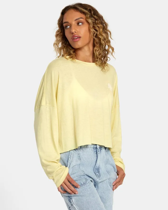 RVCA Tees Tanks Sol Long Sleeve Tee Golden 8211 Women