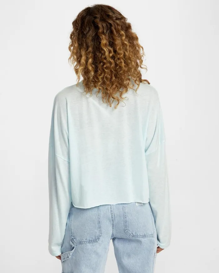 RVCA Tees Tanks Vase Long Sleeve Tee Sky Blue 8211 Women