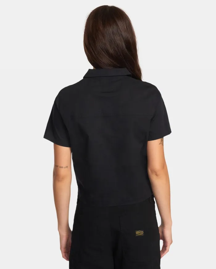 RVCA Tops Recession Short Sleeve Shirt Rvca Black 8211 Women