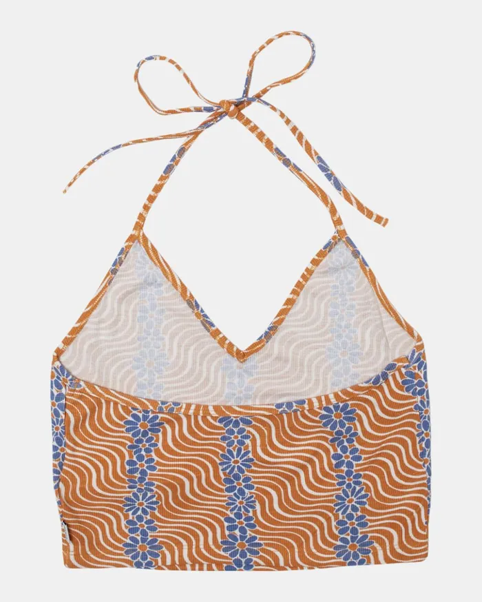 RVCA Tops Sunrise Halter Top Tangerine 8211 Women