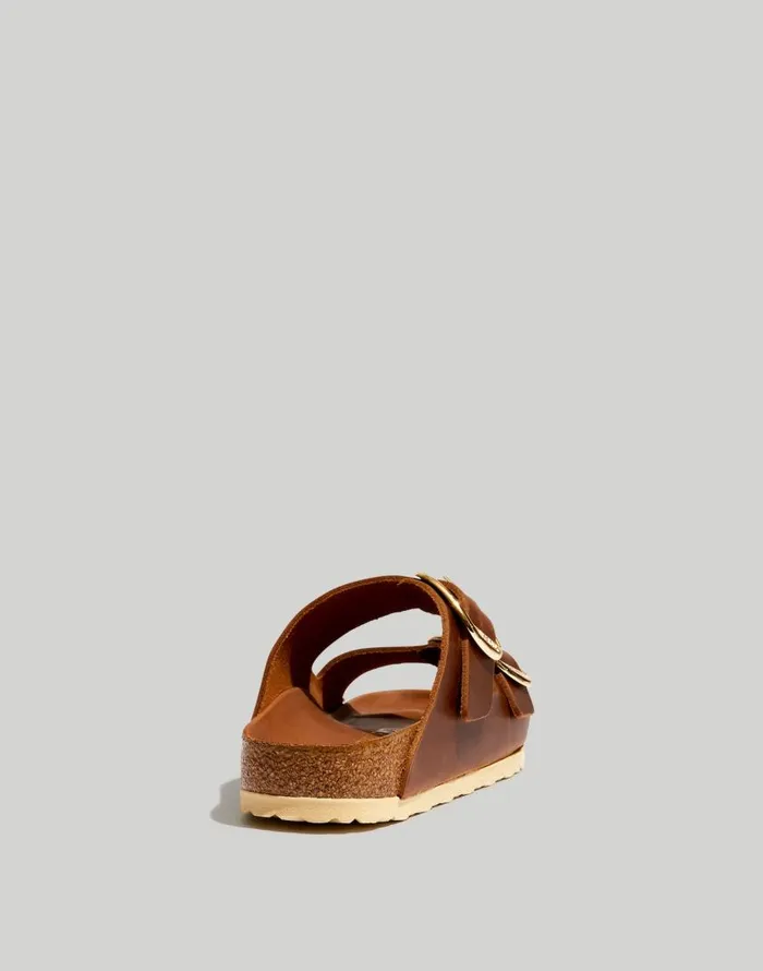 Sandals Women Madewell Birkenstock Big Buckle Arizona Sandals Cognac Oiled Leather