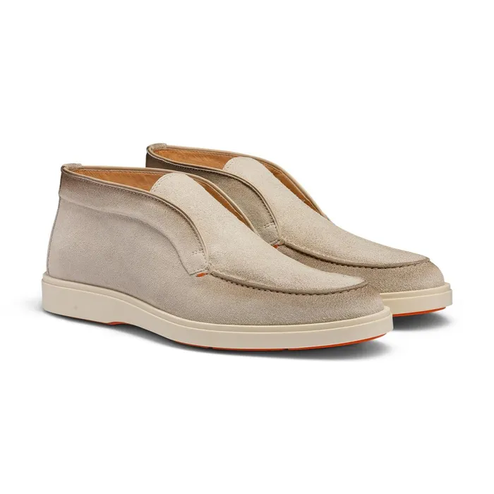 Santoni Beige Suede Desert Boot Men Boots