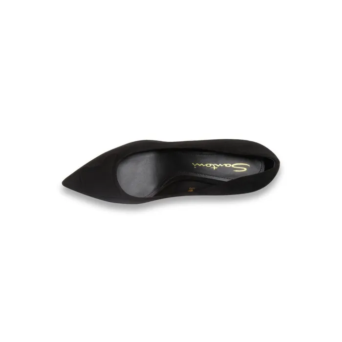 Santoni Black Suede MidHeel Sibille Pump Women Pumps and Heels