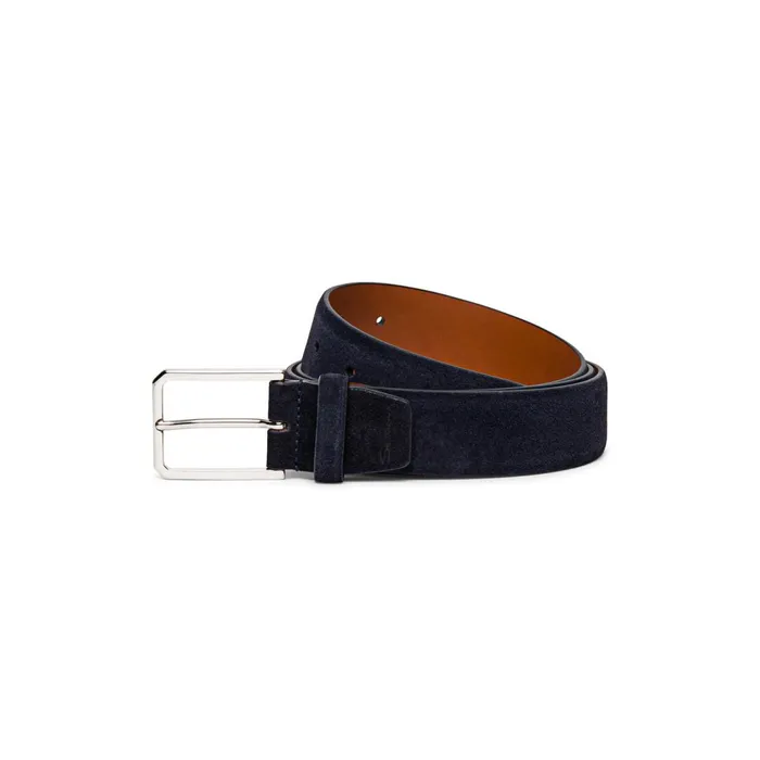 Santoni Blue Suede Adjustable Belt Men Belts