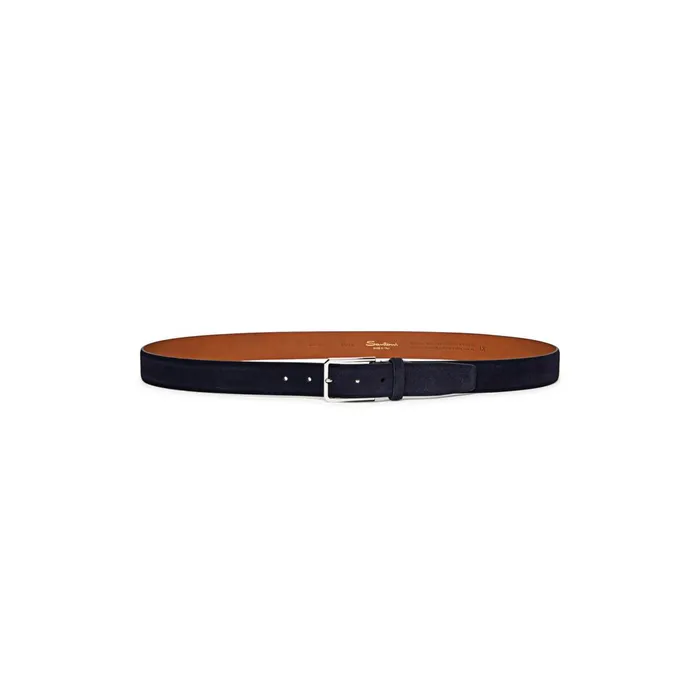 Santoni Blue Suede Adjustable Belt Men Belts