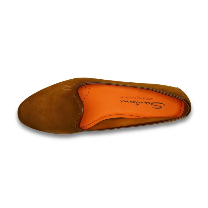 Santoni Brown Suede Loafer Women Loafers