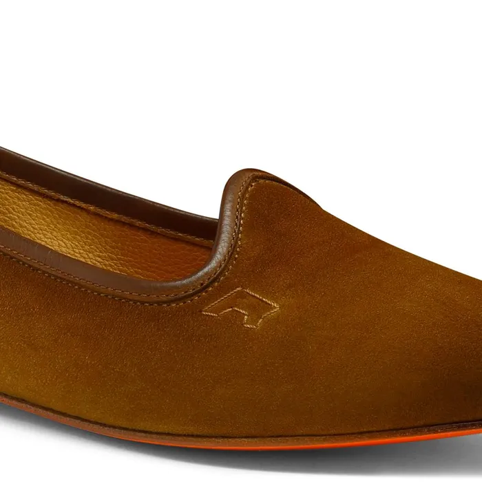 Santoni Brown Suede Loafer Women Loafers
