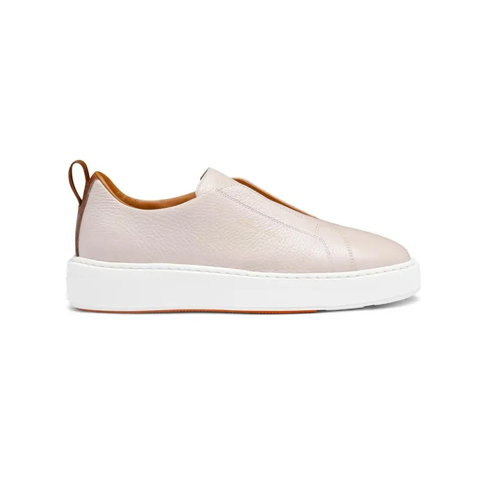 Santoni Nude Tumbled Leather SlipOn Sneaker Women Sneakers