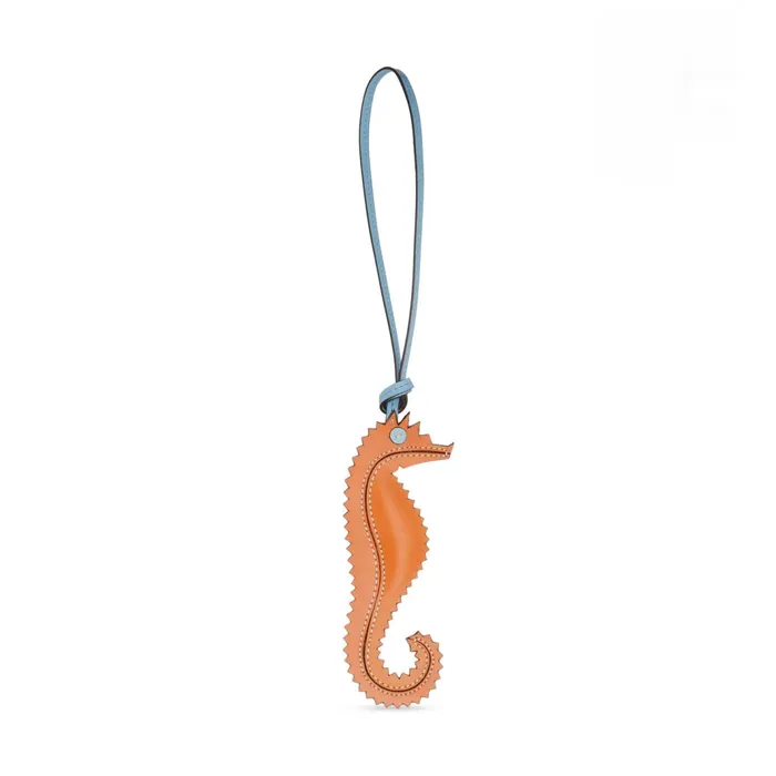 Santoni Orange SeaHorse Charm MenWomen Small Leather Goods