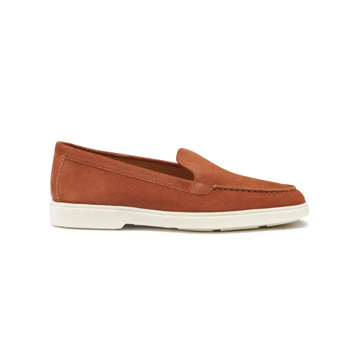 Santoni Orange Suede Loafer Women Loafers