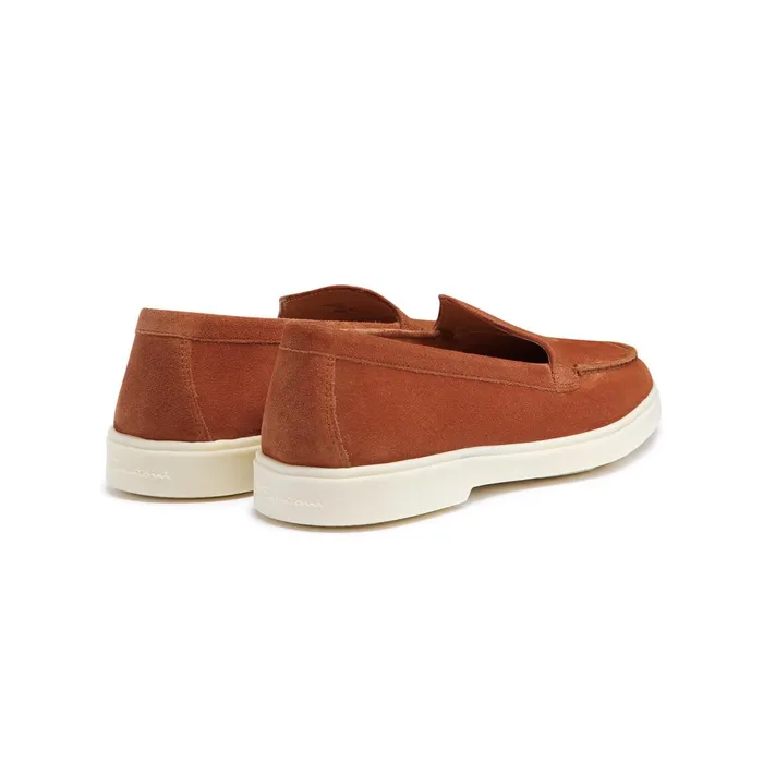 Santoni Orange Suede Loafer Women Loafers