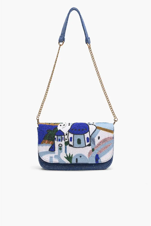 Santorini Sky Embellished Shoulder Bag Shoulder Bags America and Beyond Women