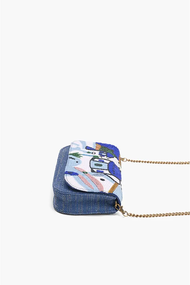 Santorini Sky Embellished Shoulder Bag Shoulder Bags America and Beyond Women