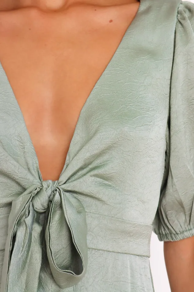 Satin Dresses Petal and Pup Women Piper Dress Sage