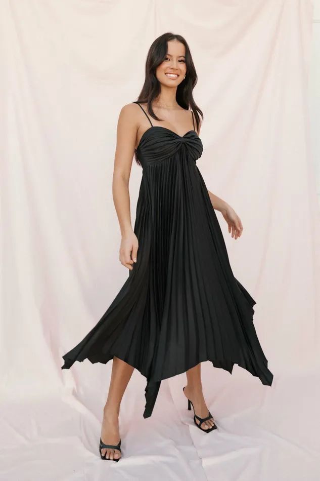 Satin Dresses Petal and Pup Women Vikki Dress Black