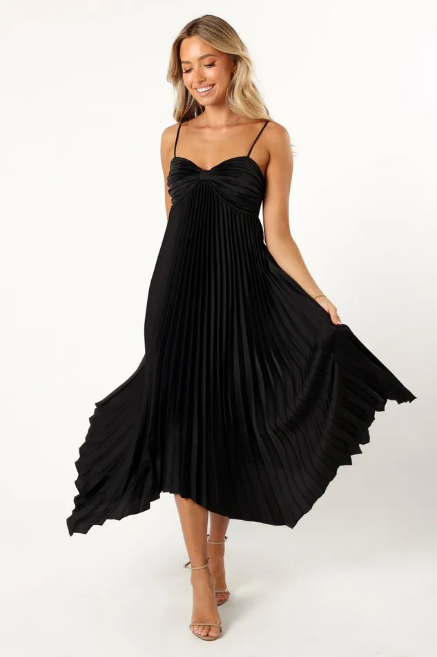 Satin Dresses Petal and Pup Women Vikki Dress Black