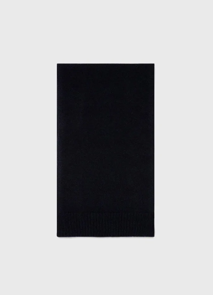 Scottish Lambswool Scarf Dark Navy Mouline MenWomen SUNSPEL Hats Scarves and Gloves