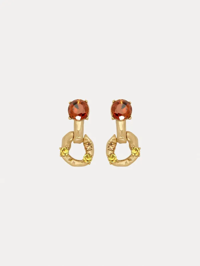 Scramble ChainLink Earrings Light Topaz Women Oscar De La Renta Earrings