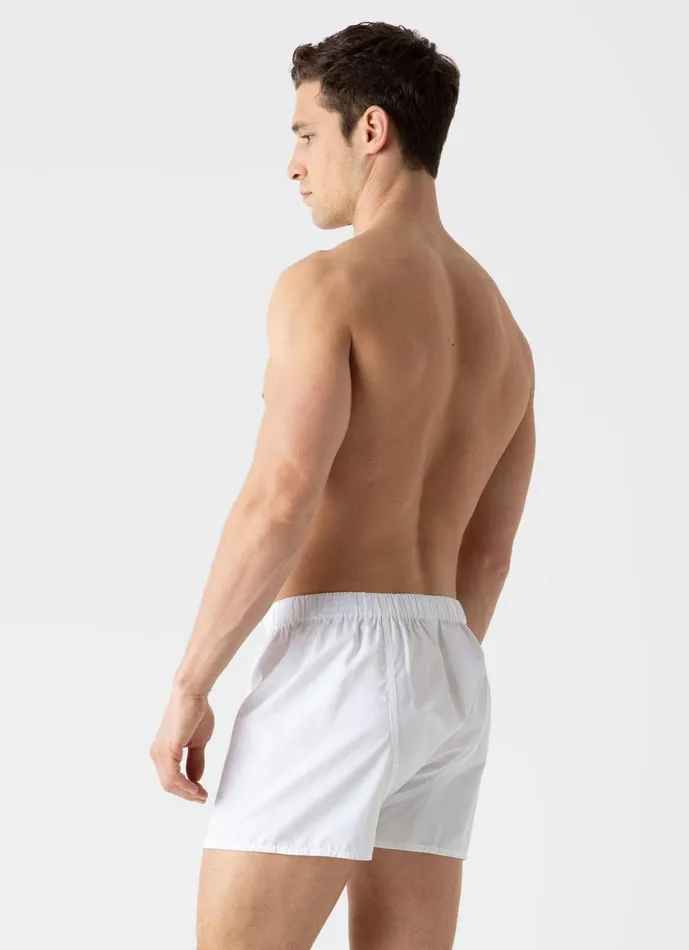 Sea Island Cotton Boxer Shorts White Men SUNSPEL Boxer Shorts
