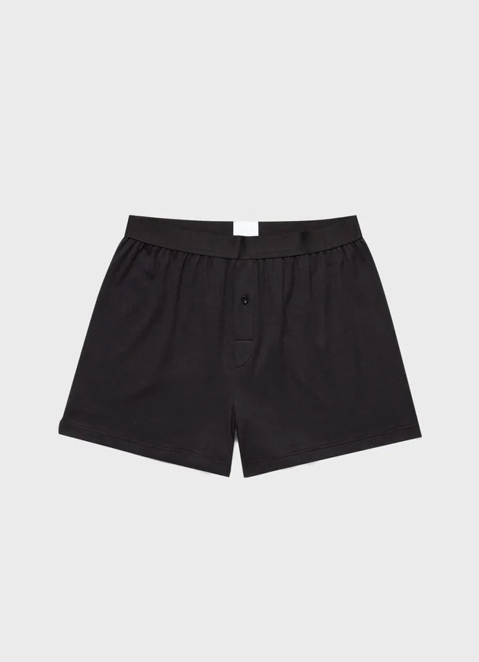 Sea Island Cotton OneButton Shorts Black Men SUNSPEL Trunks and Shorts