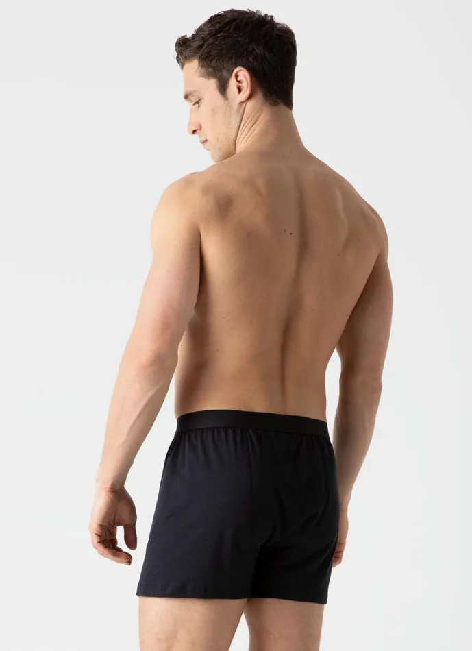 Sea Island Cotton OneButton Shorts Black Men SUNSPEL Trunks and Shorts