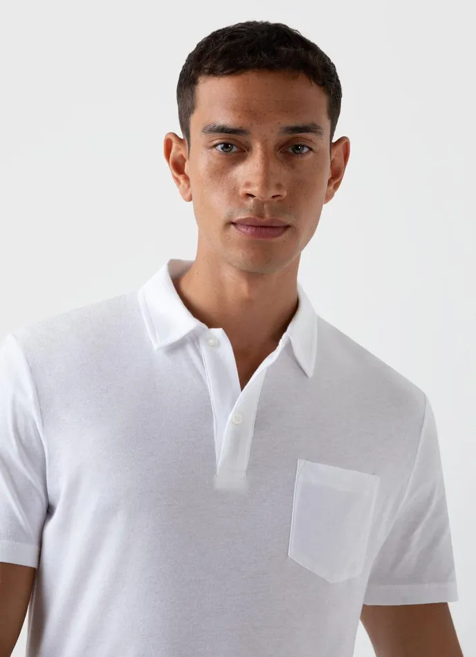 Sea Island Cotton Riviera Polo Shirt White Men SUNSPEL Polo Shirts