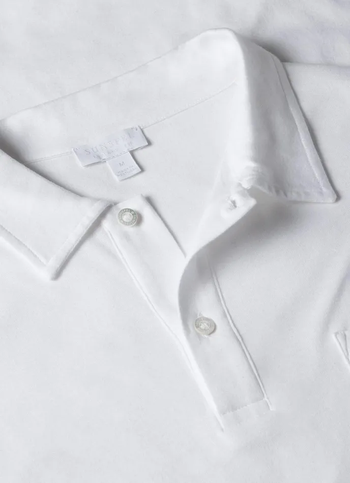 Sea Island Cotton Riviera Polo Shirt White Men SUNSPEL Polo Shirts