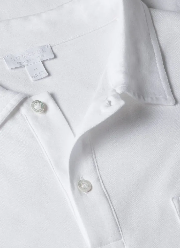 Sea Island Cotton Riviera Polo Shirt White Polo Shirts ussunspel Men Sea Island Cotton Riviera Polo Shirt White Polo Shirts ussunspel Men