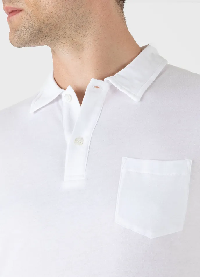 Sea Island Cotton Riviera Polo Shirt White Polo Shirts ussunspel Men Sea Island Cotton Riviera Polo Shirt White Polo Shirts ussunspel Men