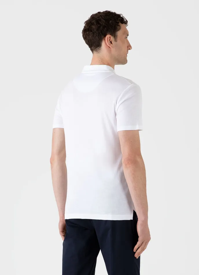 Sea Island Cotton Riviera Polo Shirt White Polo Shirts ussunspel Men Sea Island Cotton Riviera Polo Shirt White Polo Shirts ussunspel Men