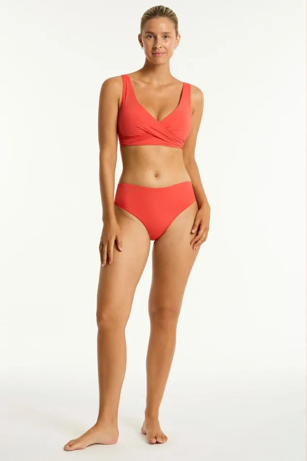 Sea Level Bottoms Essentials Edit Mid Bikini Pant Eco Essentials Flame 8211 Women