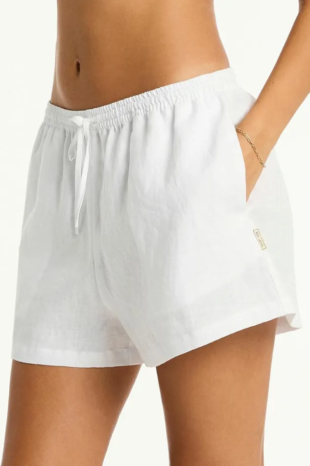 Sea Level Linen Tidal Linen Boxer Short Tidal Linen White 8211 Women