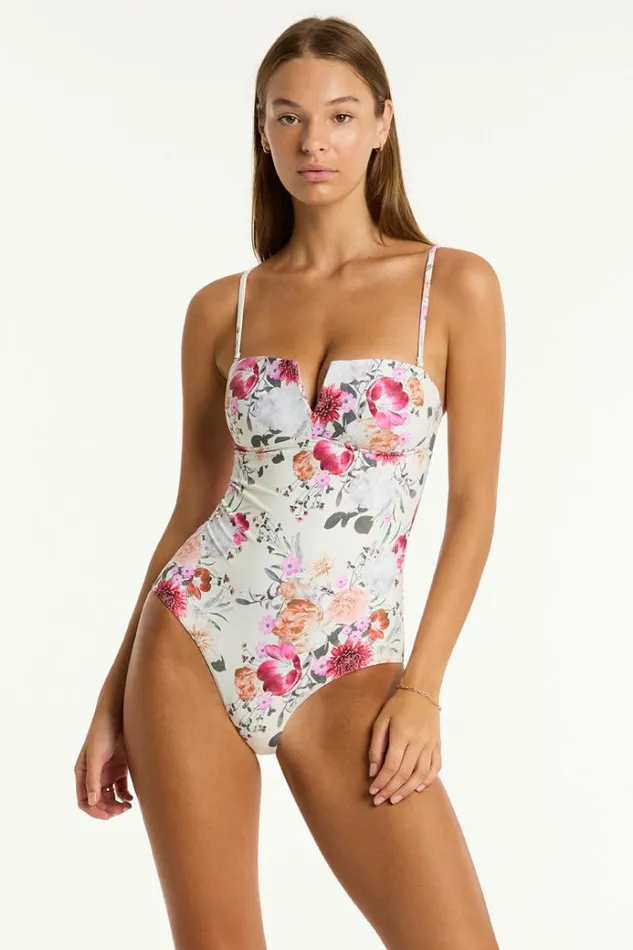 Sea Level One Pieces Belle V Bandeau One Piece Belle Coconut 8211 Women