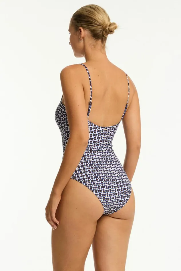 Sea Level One Pieces Coast Scoop Neck One Piece Coast Cobalt 8211 Women