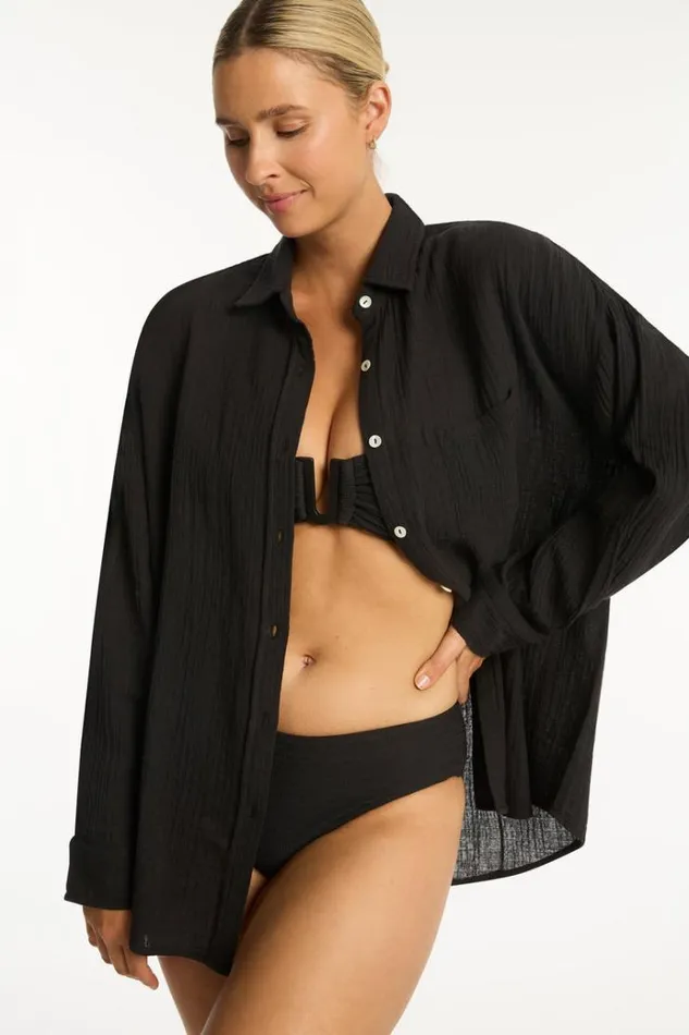 Sea Level Tops Sunset Beach Shirt Sunset Black 8211 Women