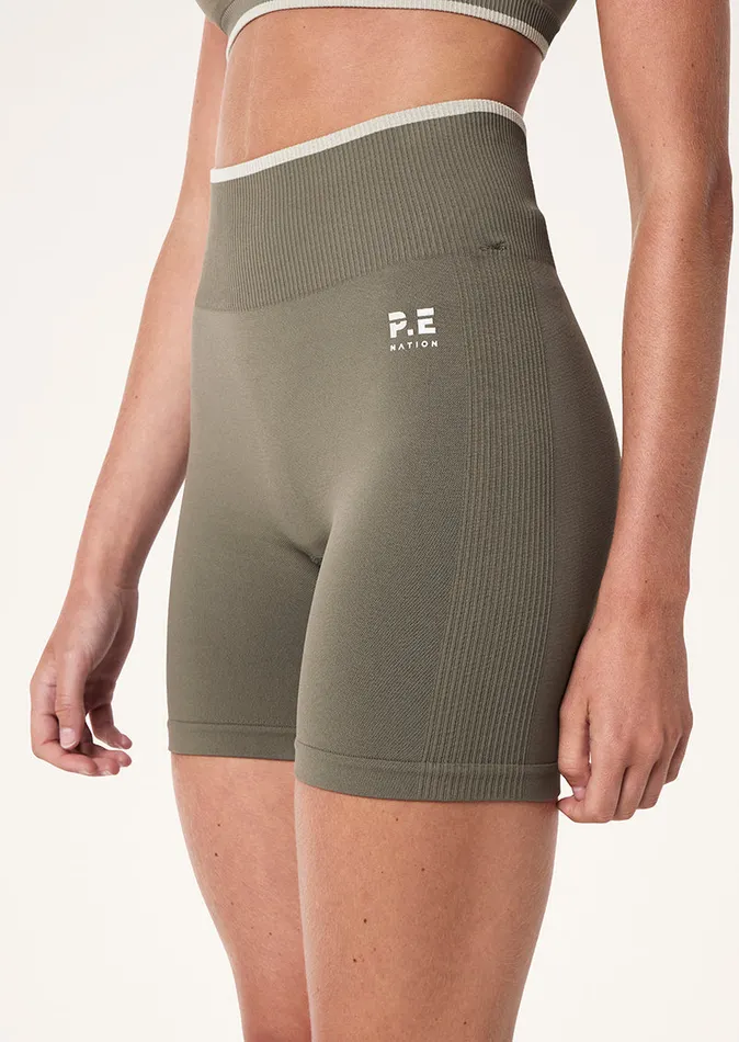 Seamless RESTORE SEAMLESS 58243 BIKE SHORT IN KHAKI 8211 PE Nation Women