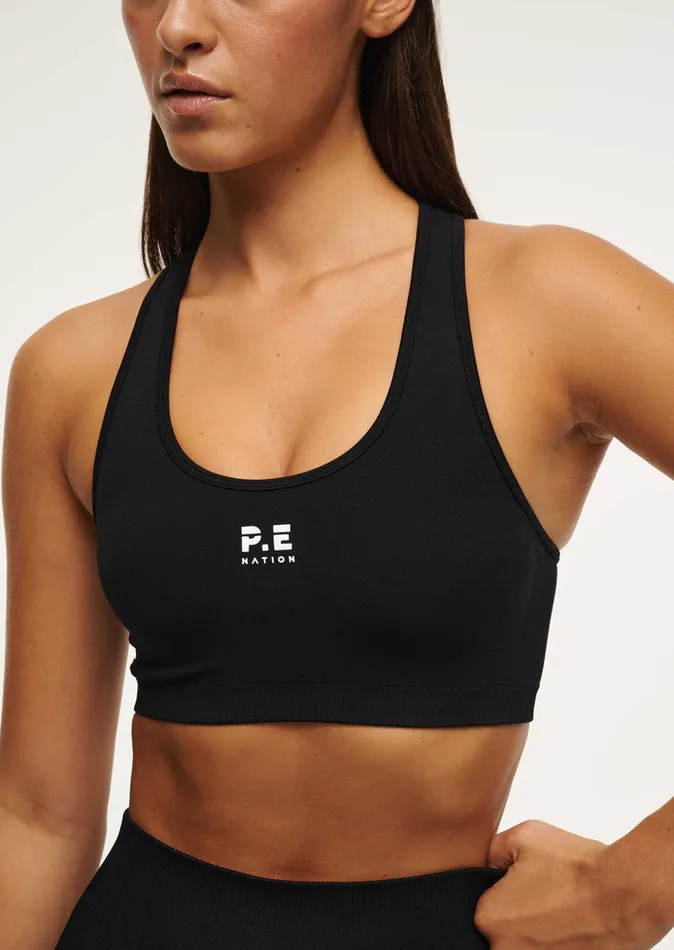 Seamless Women PE Nation RESTORE SEAMLESS SPORTS BRA IN BLACK