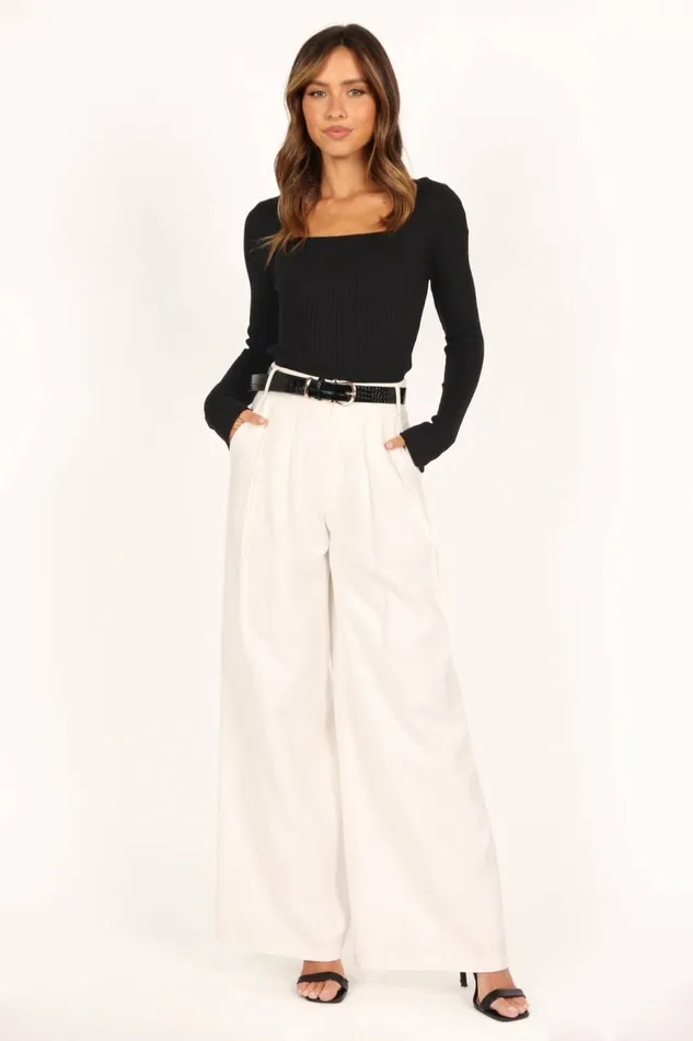 Shani Ribbed Knit Top Black Tops Petal and Pup Women