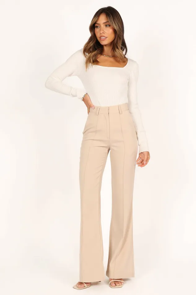 Shani Ribbed Knit Top White Tops Petal and Pup Women
