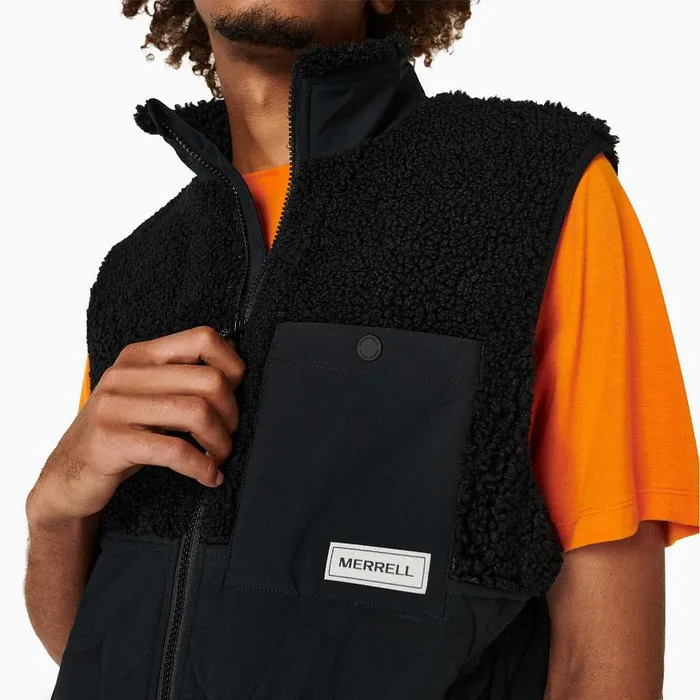 Sherpa Mixup Vest Black Men Merrell Tops Sherpa Mixup Vest Black Men Merrell Tops