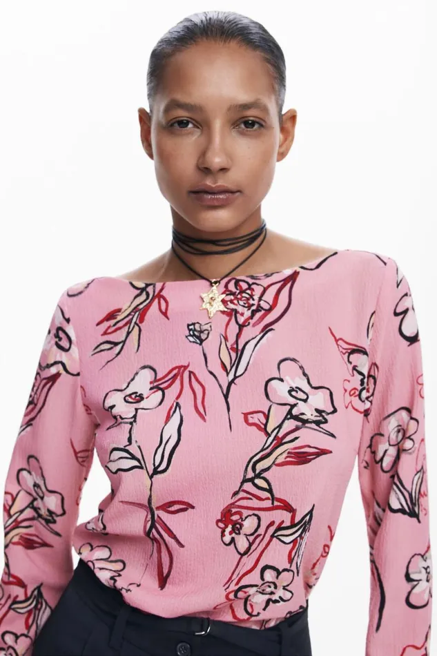 Shirts And Blouses Women Desigual Floral Blouse Red