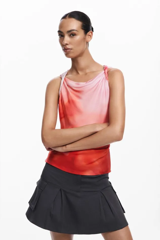 Shirts And Blouses Women Desigual Tiedye Tank Top Red